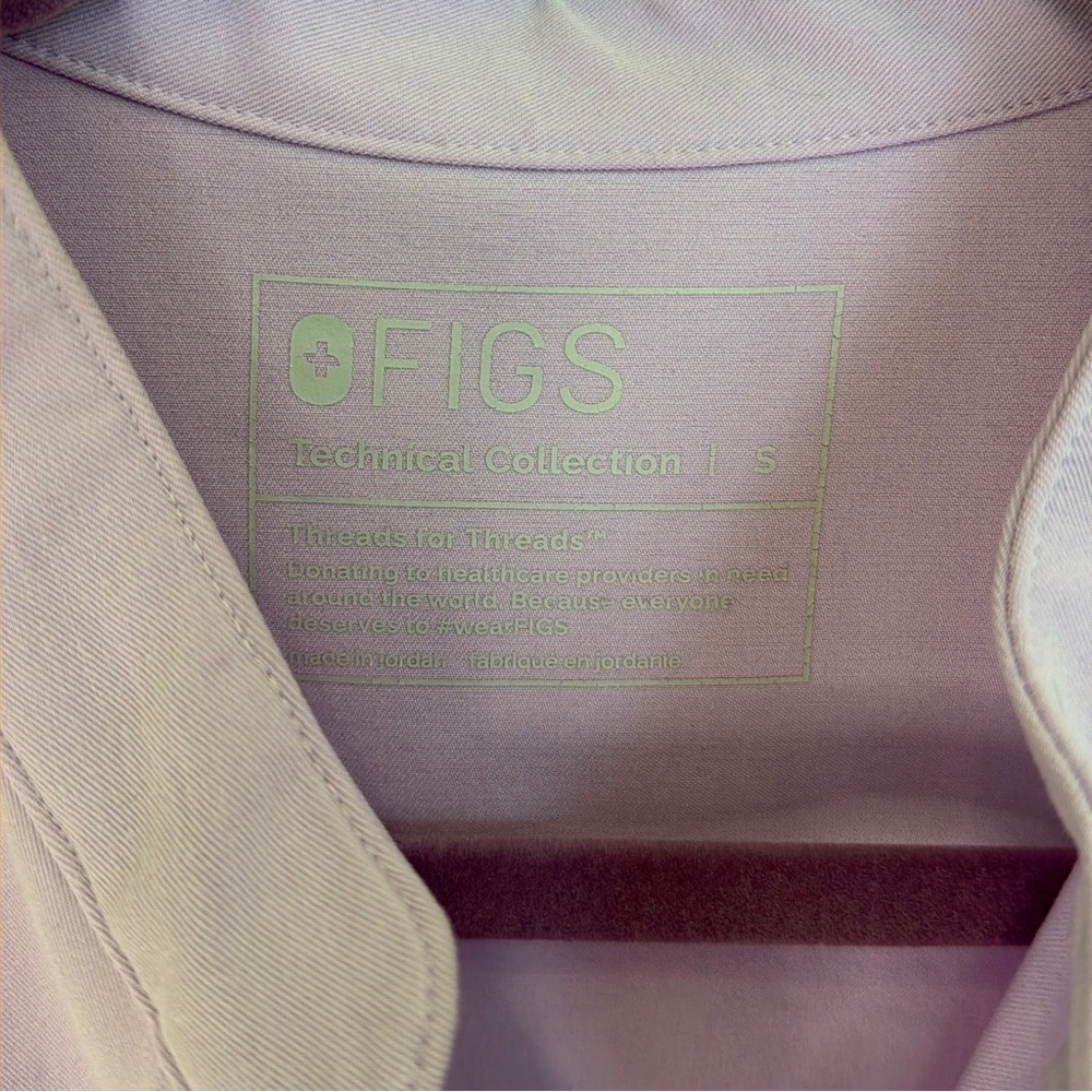 Figs Lavender Cap-Sleeve Henley Scrub Top - Picture 6 of 14